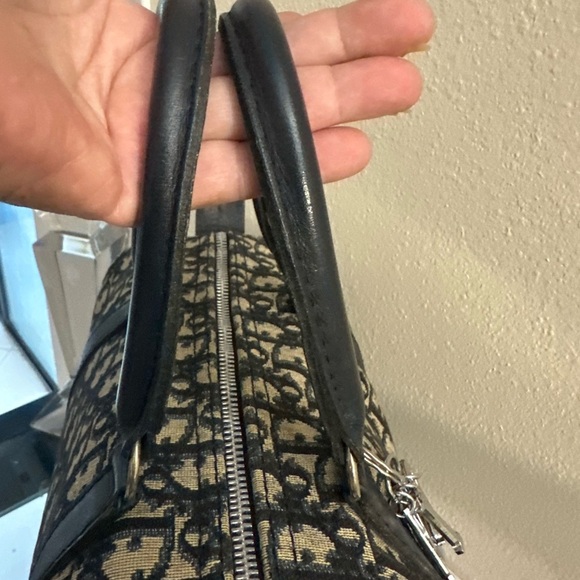 Vintage Christian Dior Large Boston Trotter Bag w Authentic DIOR Key Ring - Picture 13 of 14